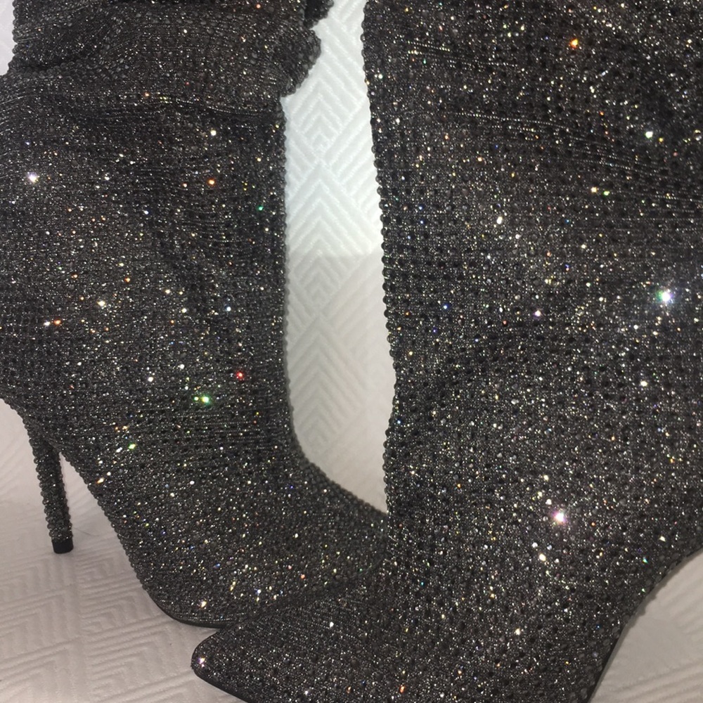 Jessica Simpson LayzerSlouchy Rhinestone Boots 7.5 - Picture 6 of 7